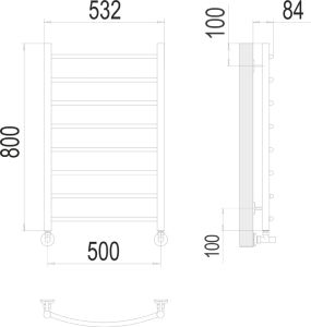 Полотенцесушитель водяной Terminus Классик П8 500x800