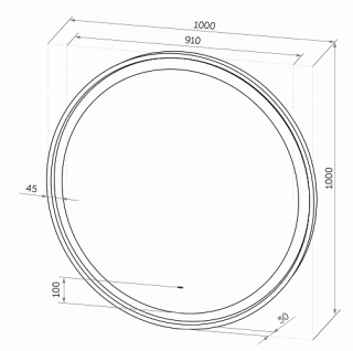 Зеркало с подсветкой Continent Planet White ЗЛП1153 с бесконтактным сенсором 100см белый
