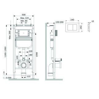 Инсталляция для подвесного унитаза Am.Pm MasterFit I012713.0238 с клавишей S