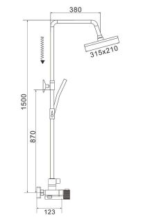 Душевая стойка Rose R1896-6 с термостатом хром Душевая стойка Rose R1896-6 с термостатом хром