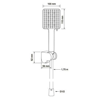 Душевая лейка Swedbe Hermes 5134B чёрный Душевая лейка Swedbe Hermes 5134B чёрный