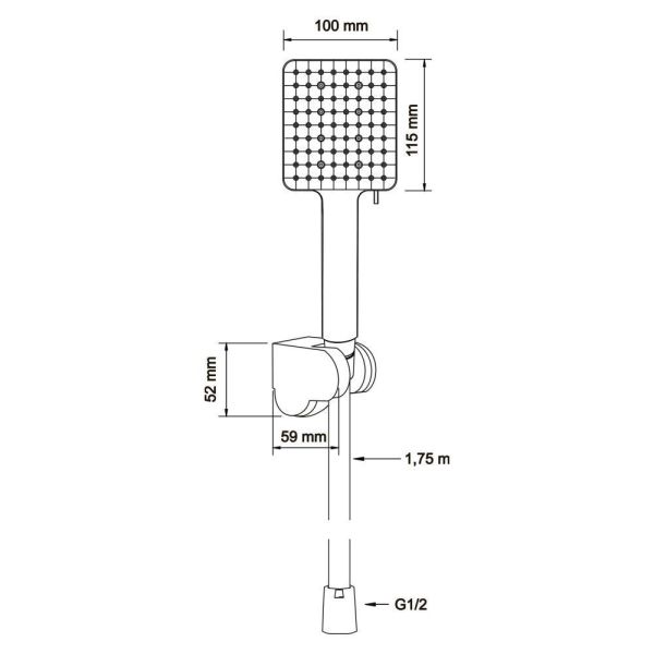 Душевая лейка Swedbe Hermes 5134B чёрный