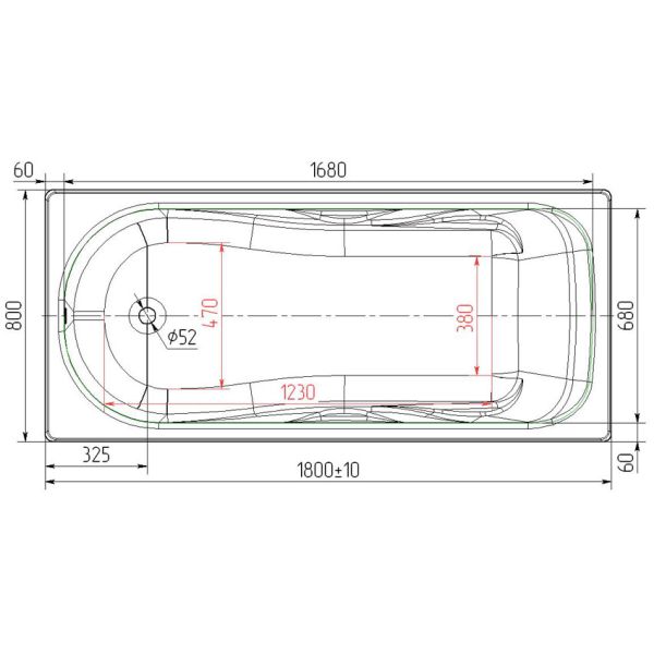 Чугунная ванна Универсал Сибирячка 180x80 см