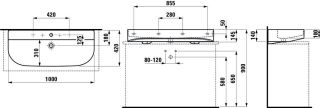 Раковина Laufen Sonar 8.1634.7.000.104.1 100 см белый