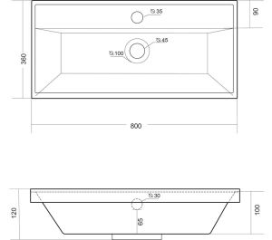 Раковина Madera Classica Slim 4627173210898 80см белый