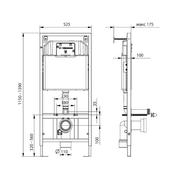 Инсталляция Koller Pool Dune DUNE1200SL для подвесного унитаза Инсталляция Koller Pool Dune DUNE1200SL для подвесного унитаза