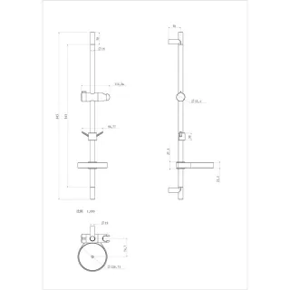 Душевая штанга с мыльницей Lemark LM8103BL 70 см чёрный матовый