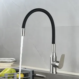 Смеситель для кухни Decoroom DR29 DR29024-Black хром/чёрный