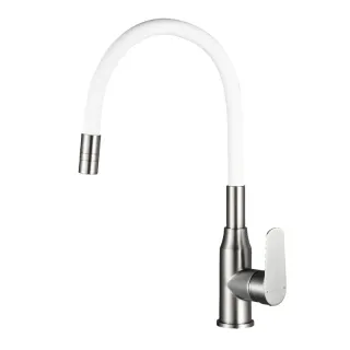 Смеситель для кухни Decoroom DR29 DR29024BN-White никель/белый