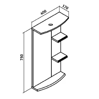 Зеркало с подсветкой Runo Азов 00000000934 40 см