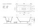 Ванна чугунная Vinsent Veron Concept VCO1507042H/VH0015GD-AS  с дугообразными золотыми  ручками 150х70 см