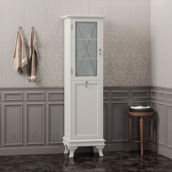 Шкаф-колонна Opadiris Борджи 45 L Z0000012564 с бельевой корзиной Слоновая кость Шкаф-колонна Opadiris Борджи 45 L Z0000012564 с бельевой корзиной Слоновая кость