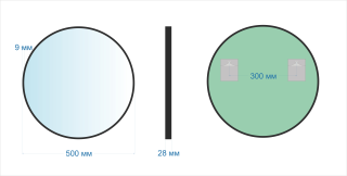Зеркало Dreja Reef 99.2052 50 см чёрный