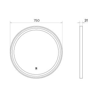 Зеркало Comforty Лея 75 00-00019346	 с подсветкой