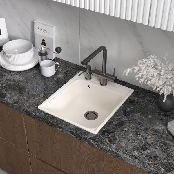 Мойка кухонная Reflexion Quadra 43-WH RF0243WH белый