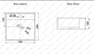 Накладная раковина Melana 7440A-805 33см белый Накладная раковина Melana 7440A-805 33см белый