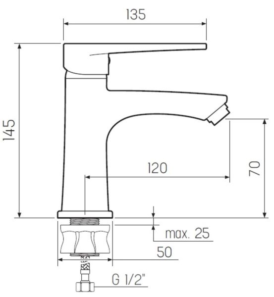 Смеситель для раковины РМС SL141-001F хром Смеситель для раковины РМС SL141-001F хром