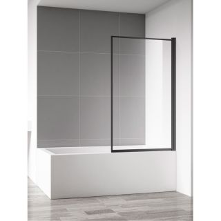 Шторка на ванну AQUAme AQM2859-9-R правая 90 см профиль чёрный матовый стекло прозрачное