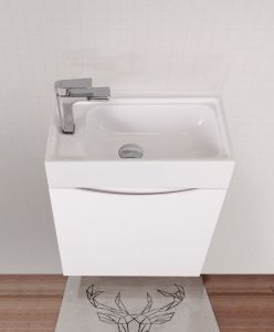 Подвесная тумба под раковину Art&Max Liberty 40см левая белый глянцевый Liberty-400-1D-SO-BL-L
