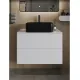 Тумба с раковиной Orange Отто Ot-75TuMDF+B02-460MB 75 см белый глянец/чёрный матовый