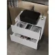 Тумба с раковиной Orange Отто Ot-75TuMDF+B02-460MB 75 см белый глянец/чёрный матовый