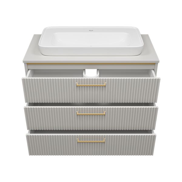 Напольная тумба под раковину Brevita Elche УТ000023946 101.2 см серый