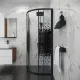 Душевой уголок Niagara Eco NG-1007-14BLACK 90x90 см профиль чёрный стекло мозаика