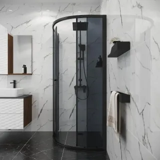 Душевой уголок Niagara Eco NG-1007-14T 90x90 см профиль чёрный стекло тонированное