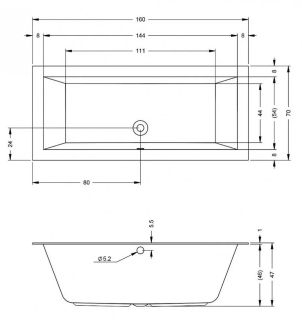 Акриловая ванна Riho Lugo B138001005 160х70см белый Акриловая ванна Riho Lugo B138001005 160х70см белый