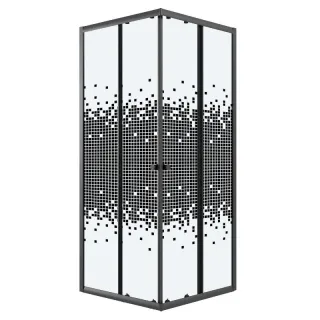 Душевой уголок Niagara Eco NG-1009-14QBLACK 90x90 см профиль чёрный стекло мозаика