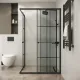 Душевой уголок Niagara Eco NG-1018-14QKL 100x80 см профиль чёрный стекло клетка