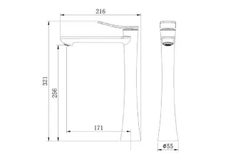 Смеситель для раковины Grossman Advans 520.K35.09.120 брашированный никель