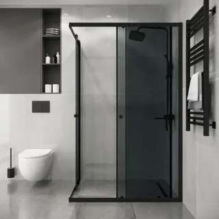 Душевой уголок Niagara Eco NG-1129-14QT 120x90 см профиль чёрный стекло тонированное