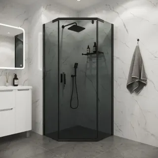 Душевой уголок Niagara Eco NG-1010-14DT 100x100 см профиль чёрный стекло тонированное
