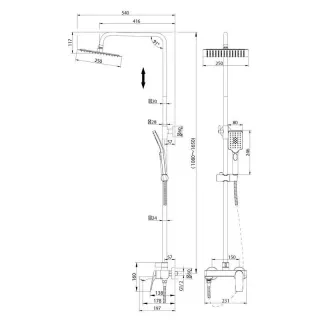 Душевая стойка Grossman Advans 500.K35.02.120 брашированный никель