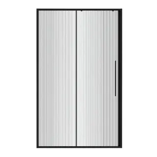 Душевая дверь в нишу Niagara Nova NG-84-L11FHB 110 см профиль чёрный матовый стекло рифлёное