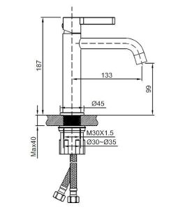 Смеситель для раковины Vincea VBF-1VL1BG Брашированное золото