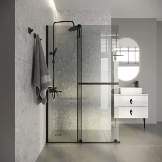 Душевая перегородка Niagara Nova NG-671-10BLACK 100 см профиль чёрный стекло прозрачное