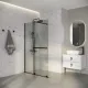 Душевая перегородка Niagara Nova NG-671-10BLACK 100 см профиль чёрный стекло прозрачное