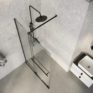 Душевая перегородка Niagara Nova NG-671-12BLACK 120 см профиль чёрный стекло прозрачное