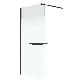 Душевая перегородка Niagara Nova NG-582-10BLACK 100 см профиль чёрный стекло белый градиент
