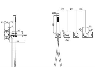 Смеситель для ванны Vincea VBTW-6AL1CH Хром