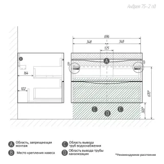 Тумба под раковину Grossman Виста 107559 75 см белый