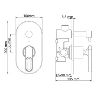 Wasserkraft Kammel 1841 Смеситель для ванны и душа Wasserkraft Kammel 1841 Смеситель для ванны и душа