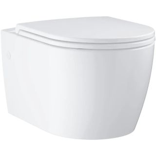 Унитаз с инсталляцией Grohe Bau Ceramic 103849SH00 цвет Альпийский белый с сиденьем Микролифт и клавишей смыва цвет Хром глянцевый