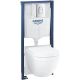 Унитаз с инсталляцией Grohe Euro Ceramic 36501000 цвет Альпийский белый с сиденьем Микролифт и клавишей смыва цвет Хром глянцевый