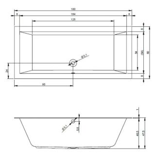 Акриловая ванна Riho Lugo B133001005 180х80см белый Акриловая ванна Riho Lugo B133001005 180х80см белый