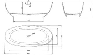 Ванна акриловая Vincea Solid Surface VBT-4S06-1800MW 180х80 см белая