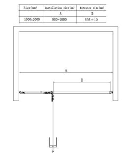 Душевая дверь AQUAme AQM7408-3-10 100 см профиль золото брашированное стекло прозрачное