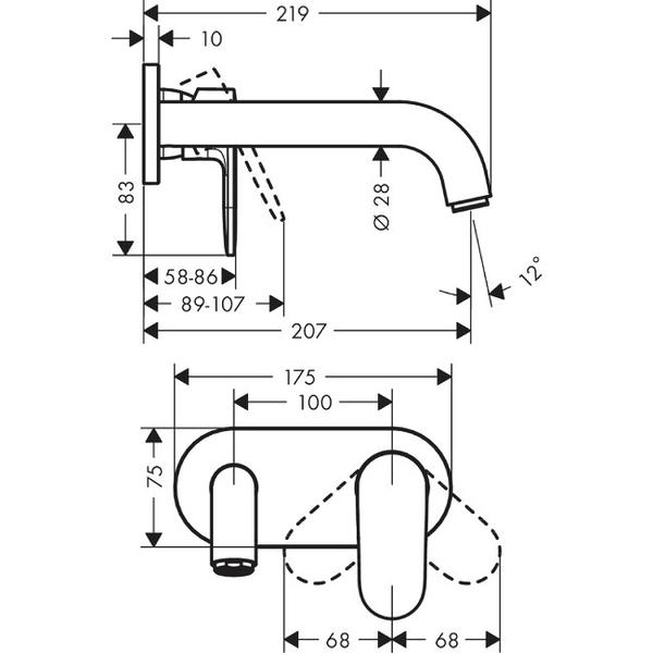 Смеситель Hansgrohe Vernis Shape 71578000 для раковины